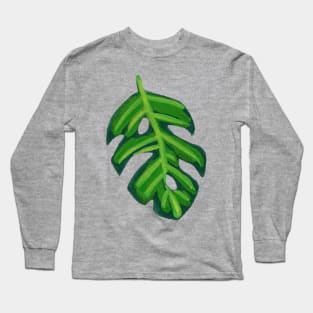 Little Gouache Monstera Leaf Long Sleeve T-Shirt